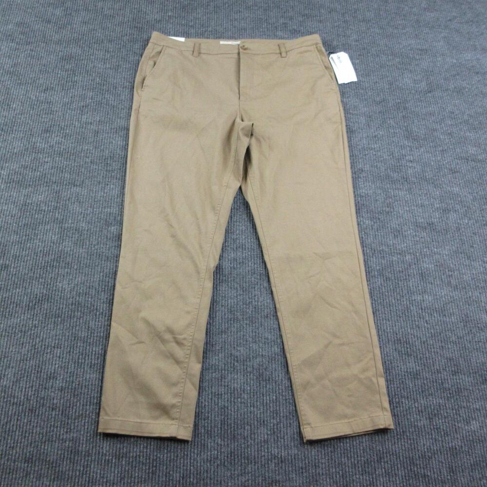Hawker Rye Pants Mens 38 Brown Chino Athletic Straight Flat Front 37x30.5* NWT